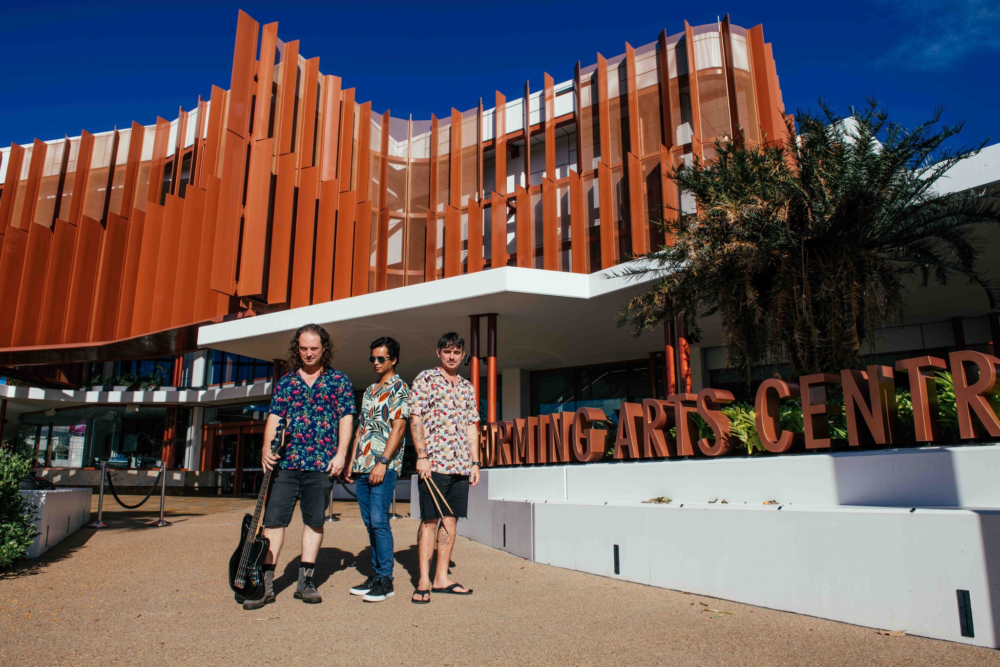 Enemy Of Anenome posting in front of Cairns Performing Arts  Centre 